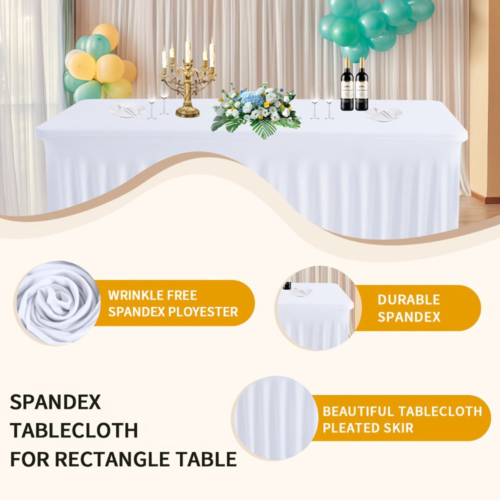 Tablecloth with Skirt for Rectangular Tables ¨C Anti-Wrinkle Table Cover in Black, White & Red, Elegant Table Skirt for Wedding, Birthday, Christmas, Halloween, Thanksgiving & Party Events, 1 or 2 Pack