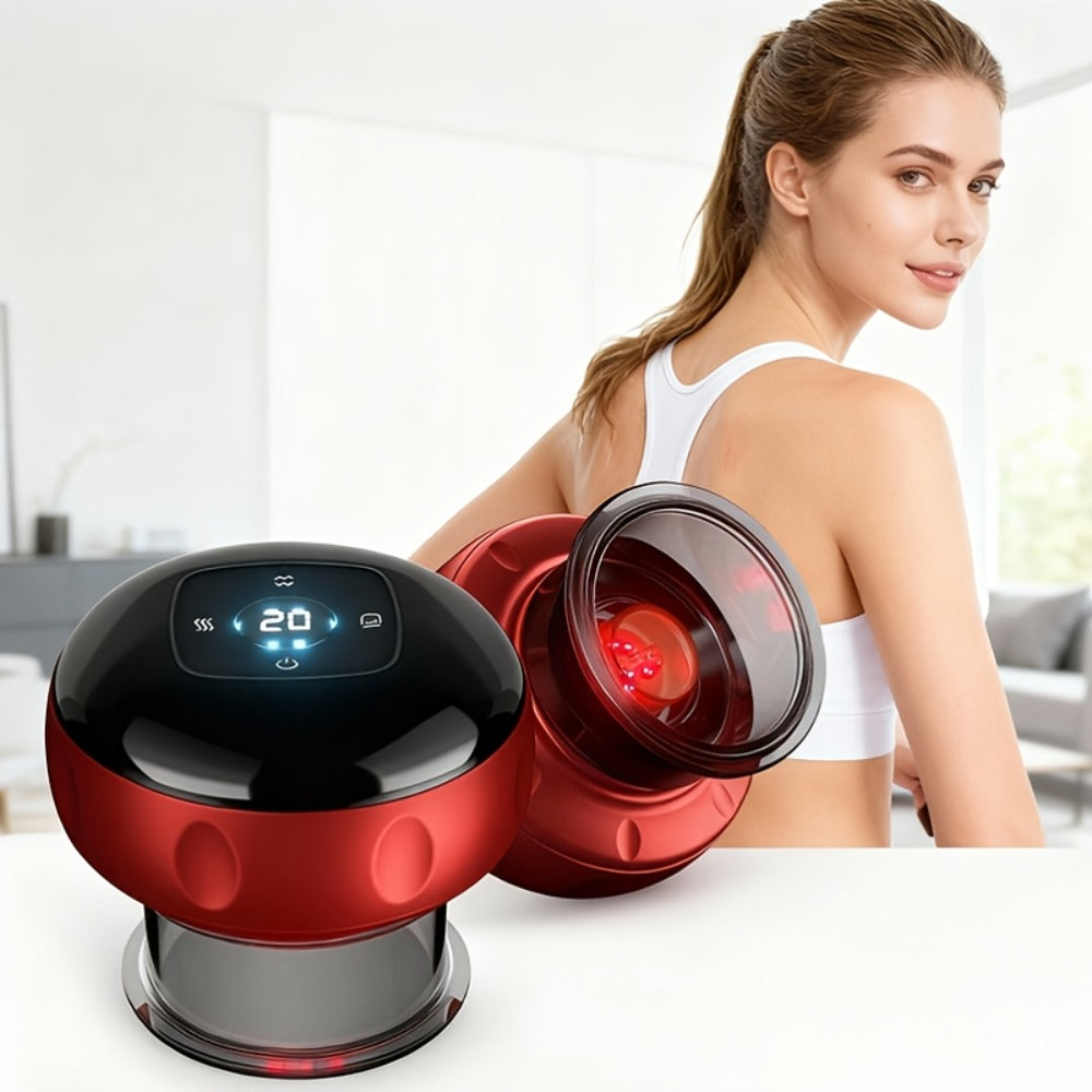 Electric Cupping Massager ¨C Portable USB Rechargeable Gua Sha Scraping & Acupressure Device for Full Body Relief | Traditional Chinese Therapy Tool for Back, Neck & Muscle Relaxation at Home