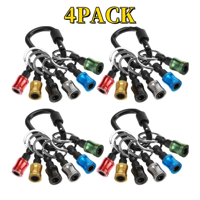 Magnetic Drill Bit Keychain Set Funny Novelty Trick Tool Gift for Men Dad Husband Him - Unlimited Retractable Magnetic Snap Gag Gift White Elephant Christmas Stocking Stuffer Cool EDC Gadget