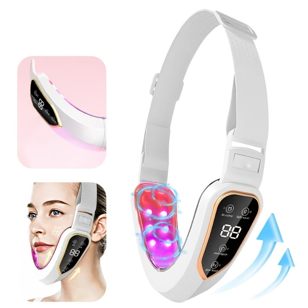 Double Chin Reducer Face Lifting Massager - 6-Speed Electric V-Line Facial Slimming Device, USB Rechargeable Jaw Exerciser & Skin Tightening Beauty Tool for Women, Dark Green / Light Green / Pink