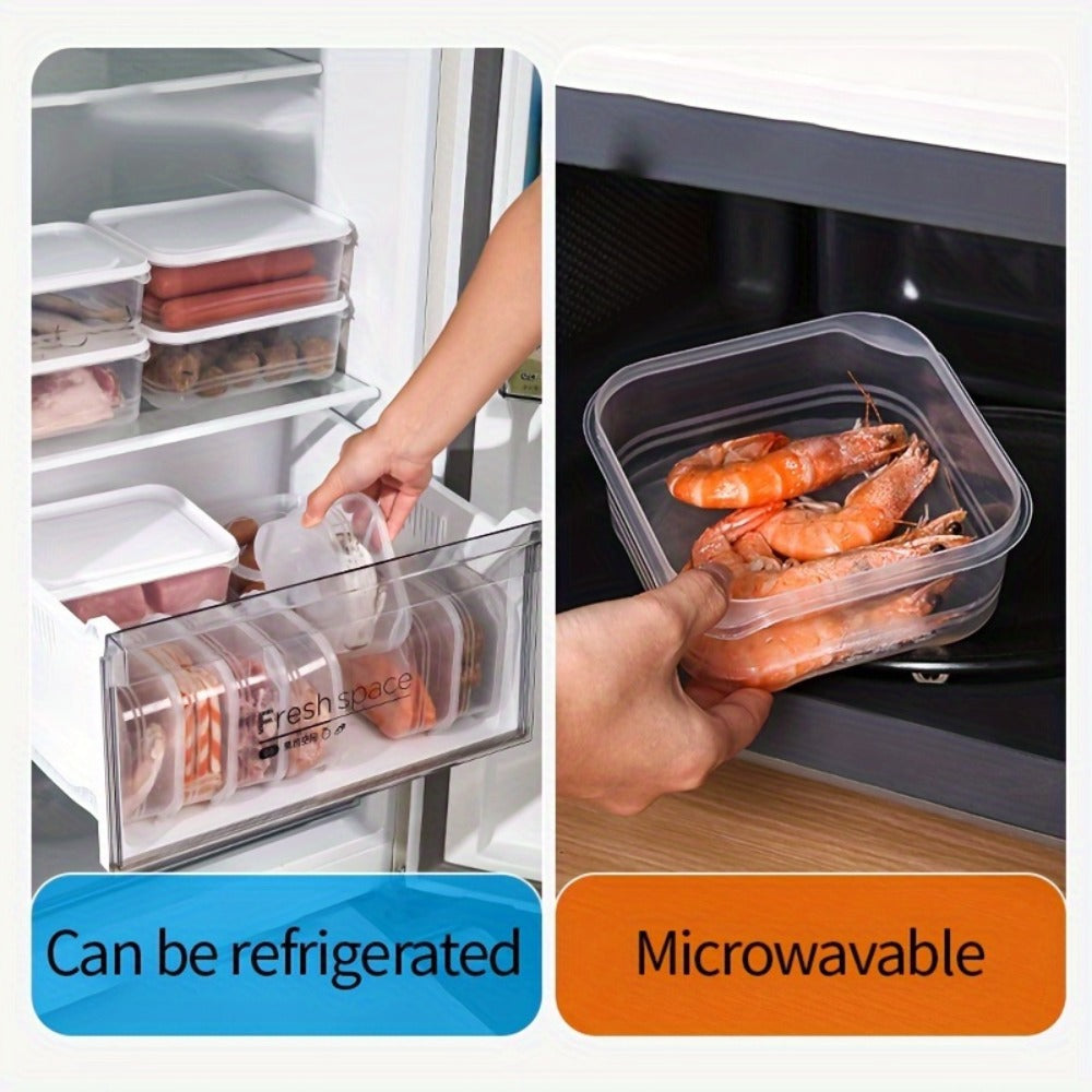 Stackable Refrigerator Storage Containers with Lids 4pcs, 42-Oz BPA-Free Food Storage Set for Meat Fruits Vegetables, Airtight Kitchen Organizer Containers