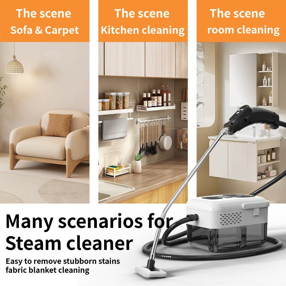 Portable Steam Cleaner High-Temperature High-Pressure Handheld Steamer for Home, Carpet, Tile & Grout Cleaning ¨C 9-Speed Adjustable, 3 Models: Basic, Upgraded & Smart