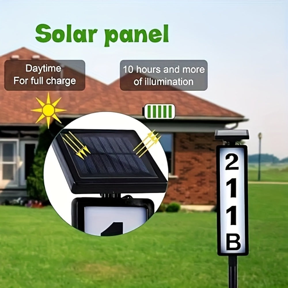Solar House Number Light LED ¨C DIY Address Sign with 38 LEDs, Switchable Warm & Cool White, IP44 Weatherproof, 270¡ã Solar Panel, Auto On/Off for Home, Yard, Farm & Garden
