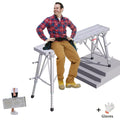 Adjustable Folding Scaffolding Work Platform 800 lbs, Portable Drywall Bench Step Ladder with Anti-Slip Feet & Safety Lock, Height 31.5¡±-49.2¡±, for Painting, Cleaning, Car Washing & Decorating