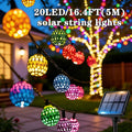 Moroccan Solar String Lights Outdoor - Metal Sphere Fairy Lights with 20/30/50 LED Beads, 8 Modes, IPX65 Waterproof | Boho Garden Lights for Patio, Lawn, Wedding, Christmas Tree & Party Decoration