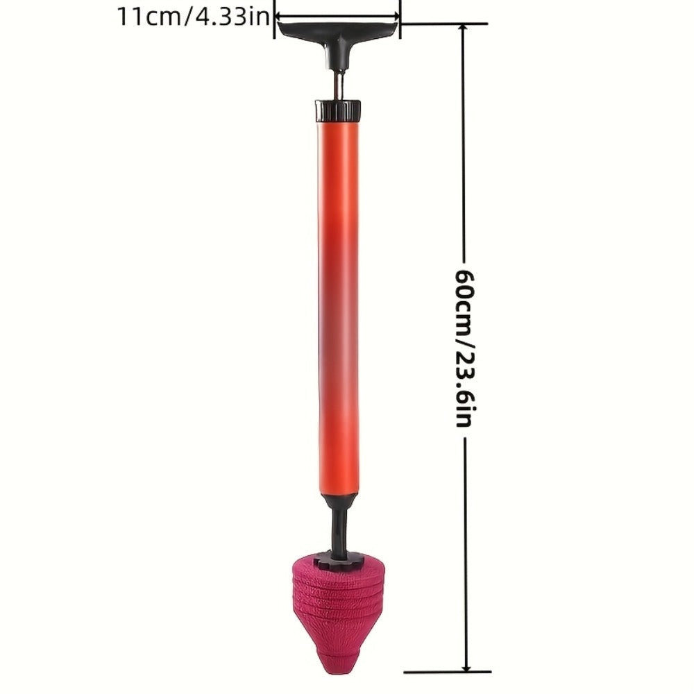 Toilet Plunger Heavy-Duty Air Pressure Drain Cleaner - Pipe Unclogger with Ergonomic Handle, Suction Cup Clog Remover for Toilet Sink Shower Bathtub, Efficient Bathroom Unclogging Tool, 1pc