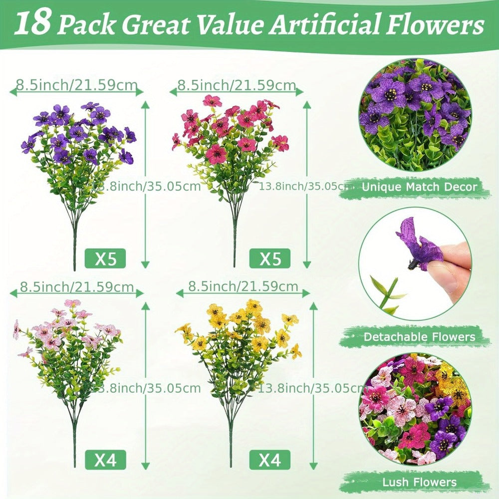 Artificial Daisy Flowers Outdoor UV Resistant Faux Flowers Bundles for Garden Porch Patio Spring Summer Decoration Realistic Colorful Fake Flower Arrangements