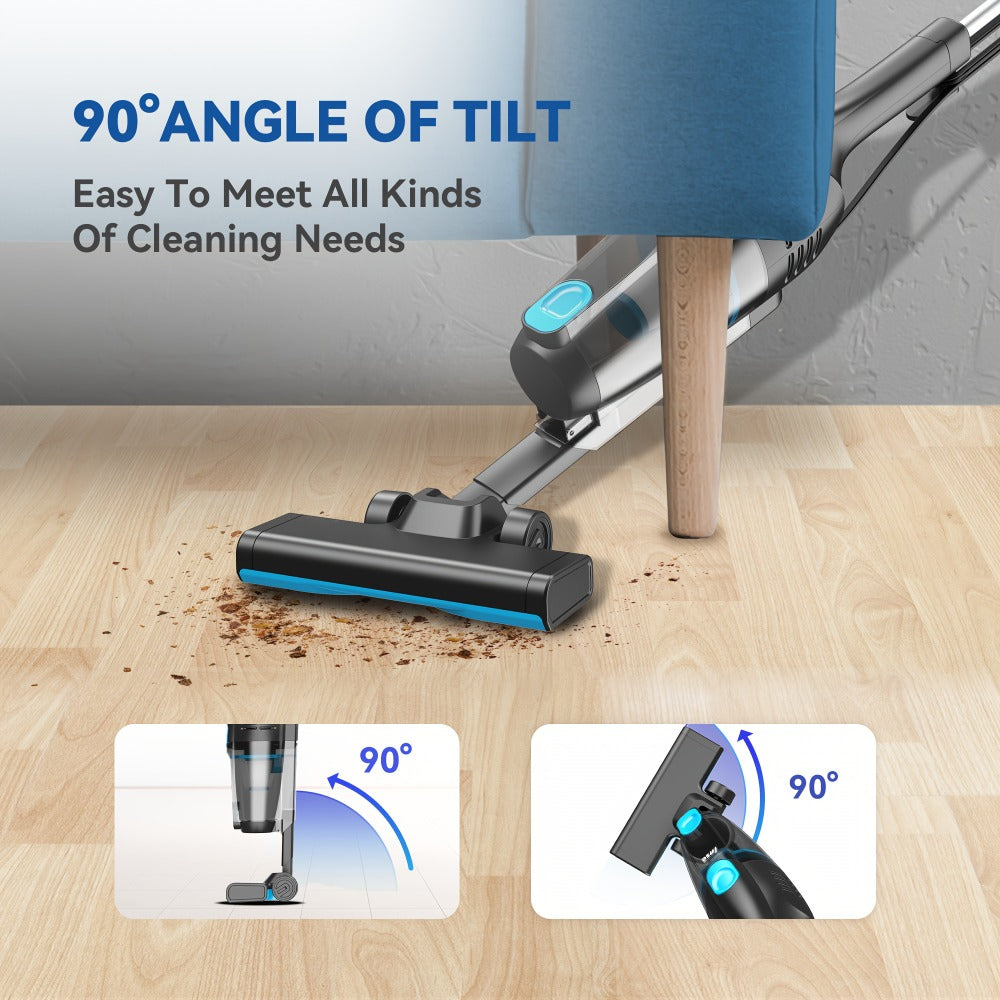 Cordless Stick Vacuum 30KPa 600W Motor 68oz Bagless Upright Lightweight Vacuum Cleaner for House Car Hard Floor Carpet Pet Hair Multi-Color