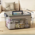 Medicine Storage Box Pill Organizer Multi-Layer Plastic with Handle Large Capacity First Aid Storage Container for Home Travel Office Medicine Cabinet Organizer