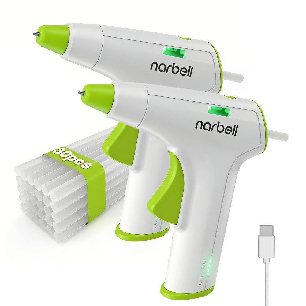 Cordless Hot Glue Gun Fast Heating USB Rechargeable 2000mAh ¨C 12-Second Heat-Up, Anti-Drip Nozzle, Auto Shut-Off, Mini Glue Sticks Included, Portable Wireless Glue Gun for DIY Crafts, Home Repair, Floral & Plush Toy Projects