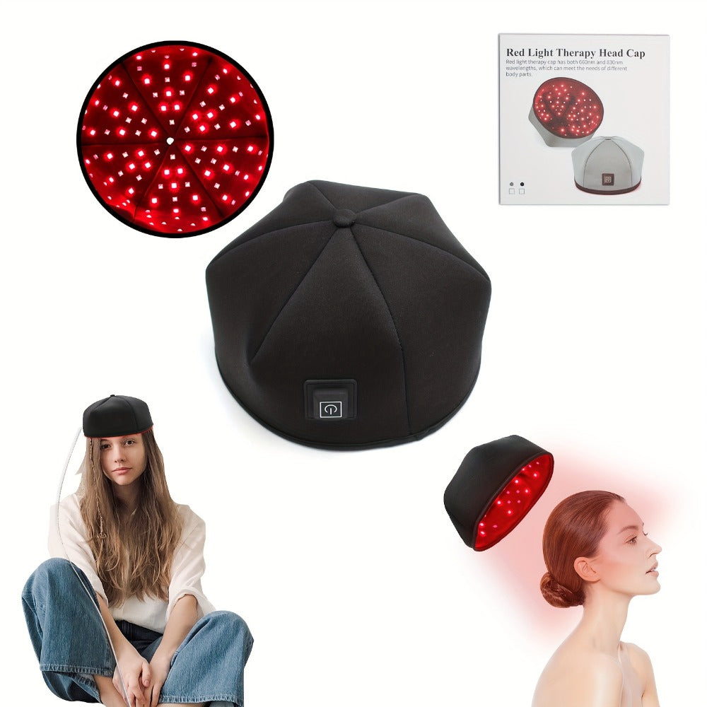 Red Light Therapy Cap for Hair Growth & Scalp Care ¨C 120 LEDs, 630nm Red Light & 820nm Near Infrared, Wearable LED Hair Therapy Helmet, Father's Day Gift for Men & Women, Black & Gray