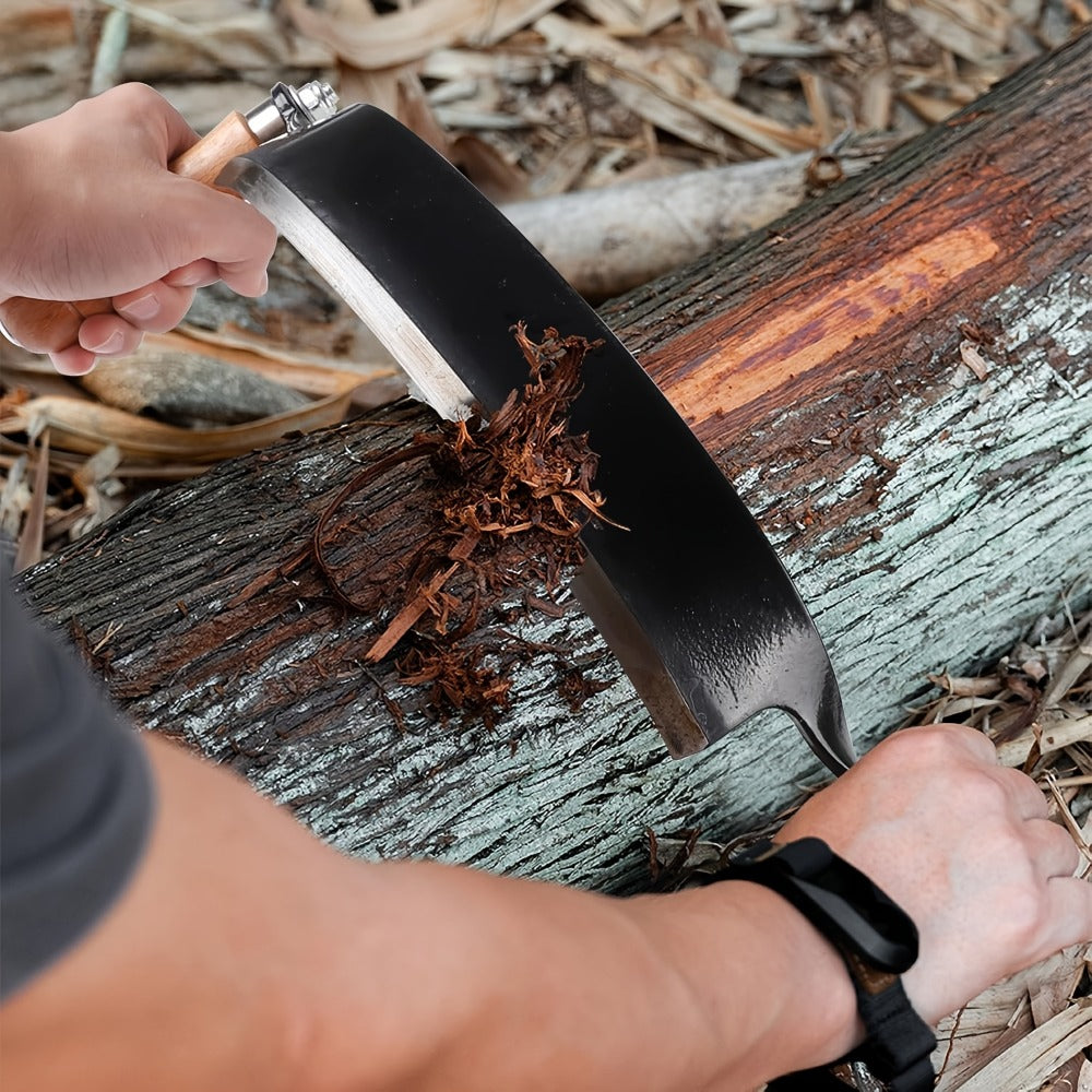 Draw Knife Woodworking Tool Curved, 5¡± 8¡± 10¡± Drawknife Debarking Shave Tool with Ergonomic Handle, Wood Bark Stripper for Timber Framing, Wood Turning, Carving & Log Peeling
