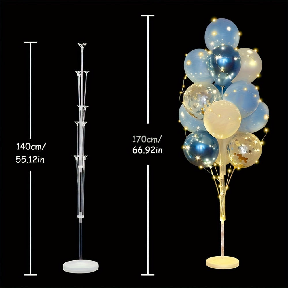 Balloon Holder Stand with LED Lights Floor Centerpiece 2 Sets Blue Balloon Stands for Wedding Birthday Party Decorations Take Off Party Supplies