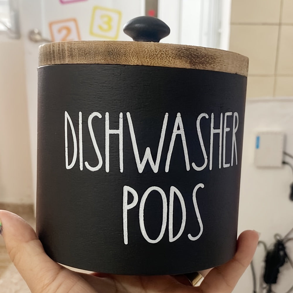 Laundry Ball Holder Round Storage Container | Bohemian Wooden Organizer for Laundry Pods Detergent Dryer Balls ¨C Space-Saving Kitchen Bathroom Farmhouse Decor Countertop Basket