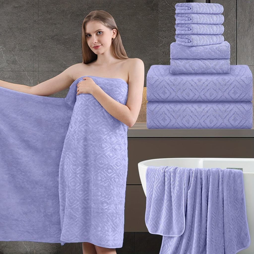 700GSM Bath Towel Set 8 Piece Extra Large Ultra Soft Thick - Highly Absorbent Quick Dry | 2 Oversized Bath Towels 2 Hand Towels 4 Washcloths | 16 Colors | Bathroom Hotel Gym Spa Adult Gift Set