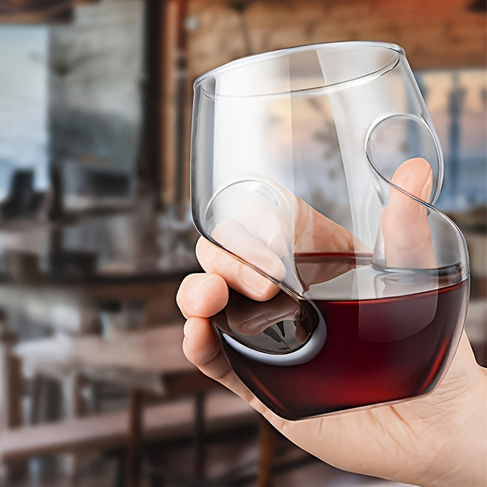 Borosilicate Drinking Glasses Set of 2 ¨C 16 Oz Elegant Curved Glassware for Wine, Iced Coffee, Mojitos, Juice & Whiskey ¨C Perfect for Parties, Weddings, Picnics & Gatherings