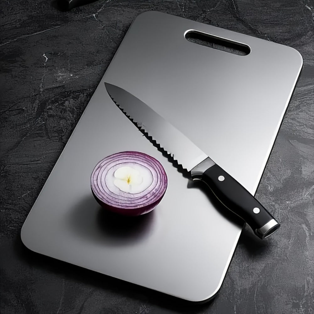 Titanium Cutting Board for Kitchen 14¡±x10¡± Large Double Sided | 100% Pure Titanium Metal Cutting Board | Durable Non-Porous Knife-Friendly Surface | Premium Kitchen Prep Board for Home & Professional Use