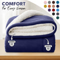 Sherpa Flannel Blanket ¨C Double-Layer Ultra Soft Warm Throw for Bed, Sofa & Bedroom Decor, Better Sleep, 14 Colors, 3 Sizes