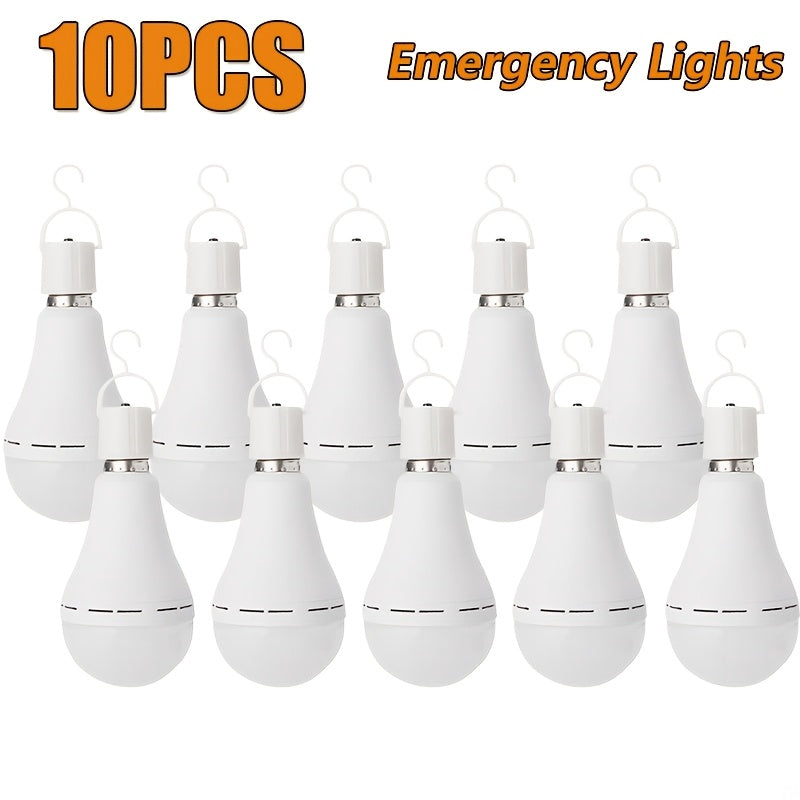 Rechargeable Emergency LED Bulb IP54 Waterproof 2000mAh 60W Equivalent 6000K with Hook ¨C E27 E26 Universal Base Wireless Portable Auto-On for Home Office Camping Outdoor Power Outage, 4 8 10 12 Pack
