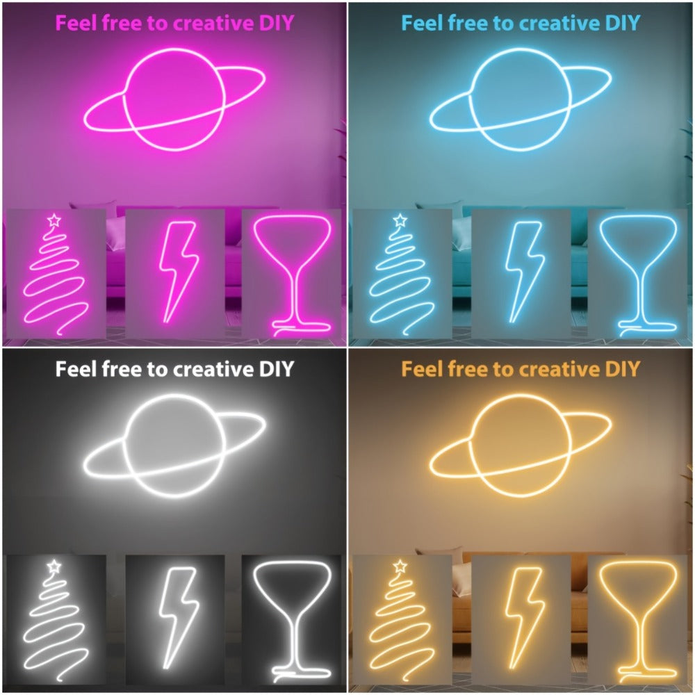 Neon LED Strip Lights 10m 32.8ft IP65 Waterproof with Power Adapter, 24V Flexible Neon Light Strip in White, Warm White, Ice Blue & Pink, for Bedroom, Living Room, Kitchen, Staircase, Indoor & Outdoor Decor