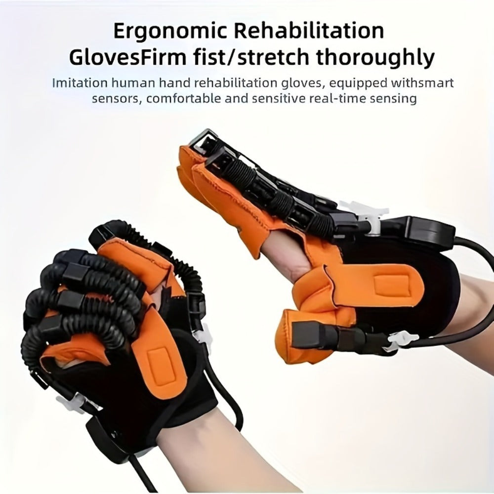 Rehabilitation Robot Gloves for Hand & Finger Training, Air Pressure Finger Exercise Device with LCD Touch Screen, Stroke Recovery & Finger Separation Rehab Glove for Elderly, Left or Right Hand M-XXL
