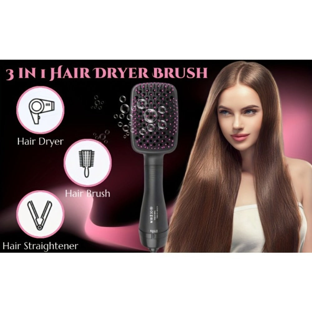 3-in-1 Hot Air Brush Hair Dryer Straightener Comb | Ionic Blow Dryer Brush with Negative Ion Frizz Control, Anti-Scald, Wet & Dry Use ¨C Salon Styler for All Hair Types, 110V