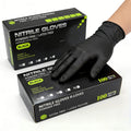 Black Nitrile Gloves 100 Count, 6 Mil Thick Latex-Free Disposable Gloves, Chemical Resistant Tear-Resistant Flexible Ambidextrous, for Automotive, Kitchen, Cleaning, Tattooing & Car Detailing ¨C M, L, XL