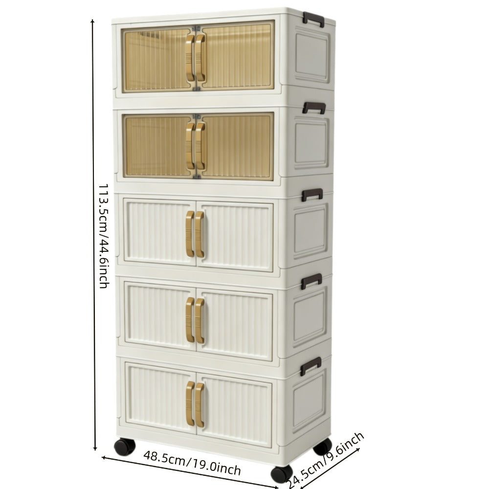 Shoe Cabinet Entryway Organizer ¨C Multi-Functional Foldable Storage Cabinet 3/5 Tier Large Capacity | Space-Saving Closet Organizer for Entrance, Corridor, Bedroom & Living Room | Sturdy & Easy Setup