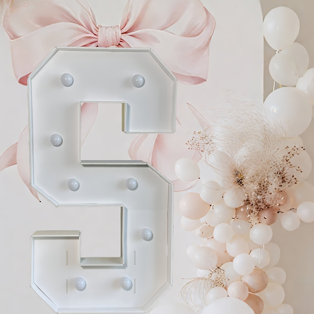 Marquee Letter Lights Warm White LED - 3FT Light Up Letters A-Z for Birthday, Anniversary, Wedding & Party Decor, Battery Powered KT Board Lighted Alphabet Signs for Wall & Indoor Display