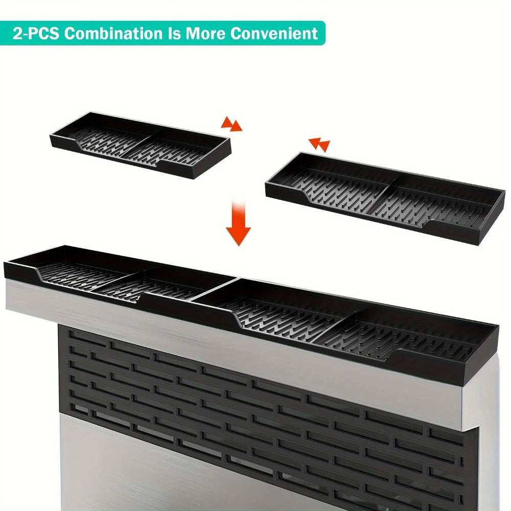 Magnetic Silicone Stove Top Shelf Organizer ¨C 30 Inch Flexible Heat Resistant Spice Rack for Over Oven Kitchen Storage