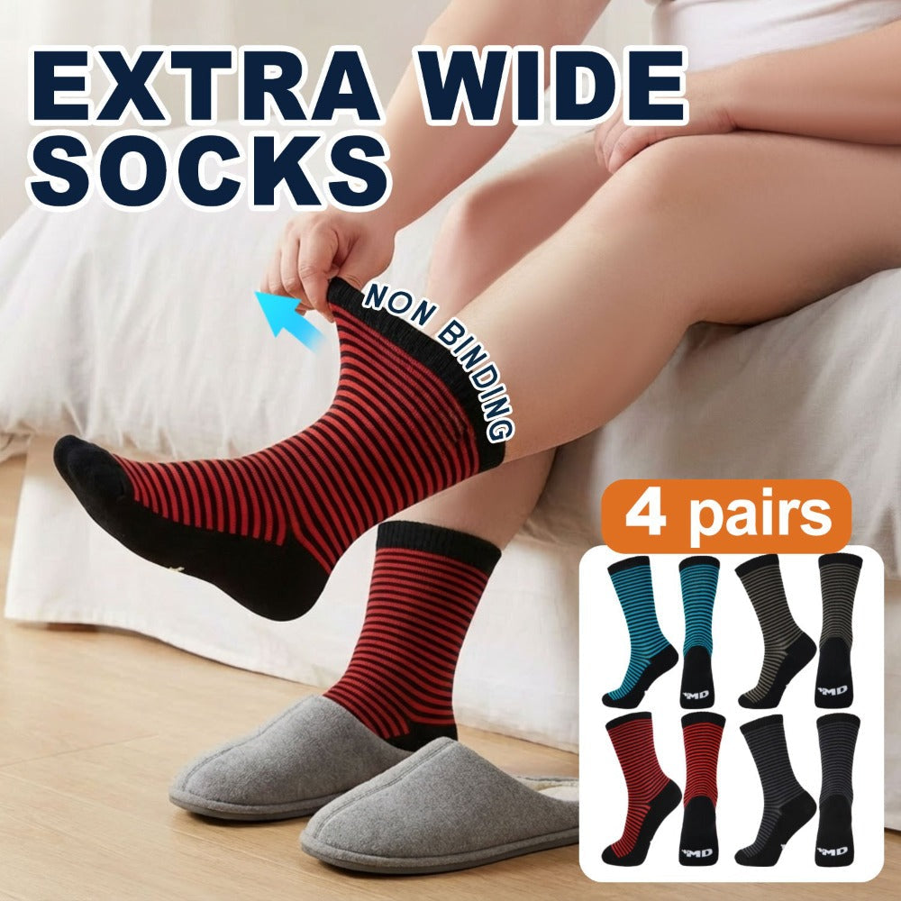 4-Pack Diabetic Socks Men Women Thermal Bamboo Non-Binding Circulation Moisture-Wicking Comfort Socks L XL