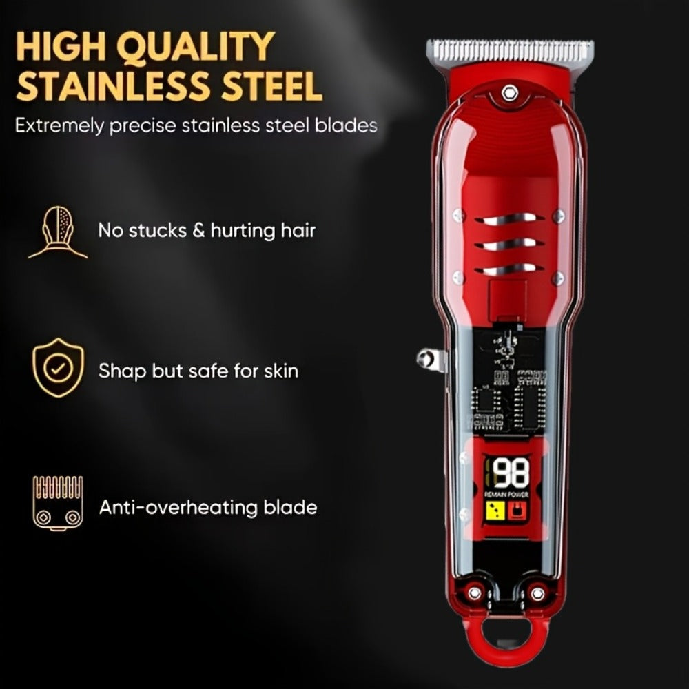 Hair Clipper Kit for Men Cordless USB Rechargeable LCD Screen Beard Trimmer Hair Cutting Set Professional Home Salon Grooming Kit Father's Day Gift