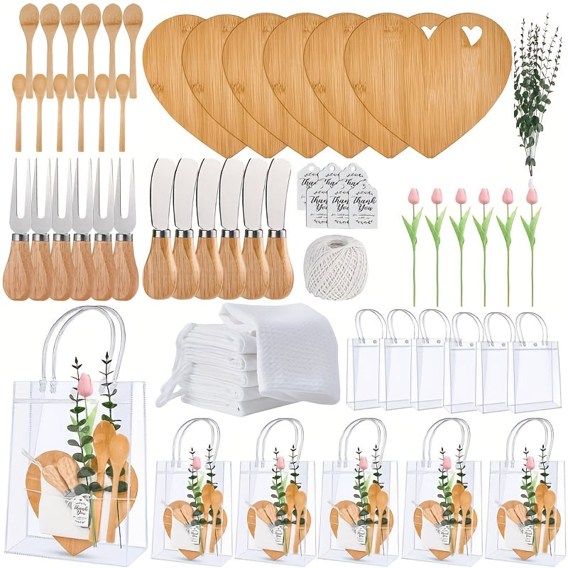 Pizza Board Gift Set with Knives Spoons Gift Bag and Kitchen Towel - Charcuterie Cheese Board Set for Bridal Shower Party Favor, Christmas Holiday Gift for Her Him, Wedding Shower Game Prize