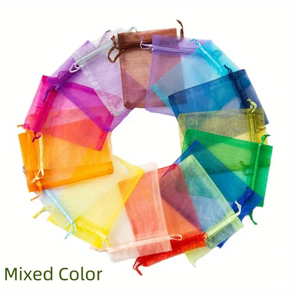 Organza Gift Bags 200pcs Drawstring Mesh Party Favor Bags Jewelry Pouches Wedding Christmas Candy Bags