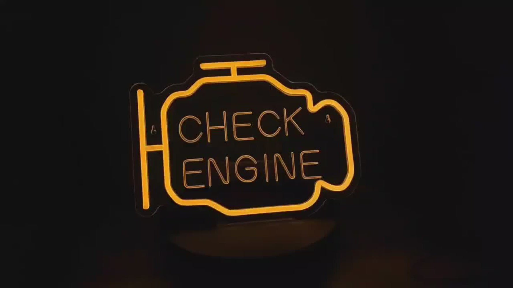 Neon Sign Check Engine LED ¨C Funny Car-Themed Wall Mounted Light for Bedroom, Garage, Wedding, Engagement Party & Home Decor, Multipurpose Decorative Neon Lamp