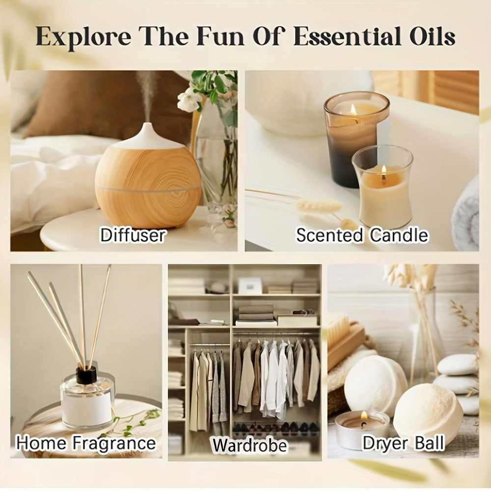 Fragrance Essential Oil Gift Set ¨C Premium Hotel Scent Diffuser Oils for Candle Making, Aromatherapy & Home Fragrance | 12 or 24 Piece Set