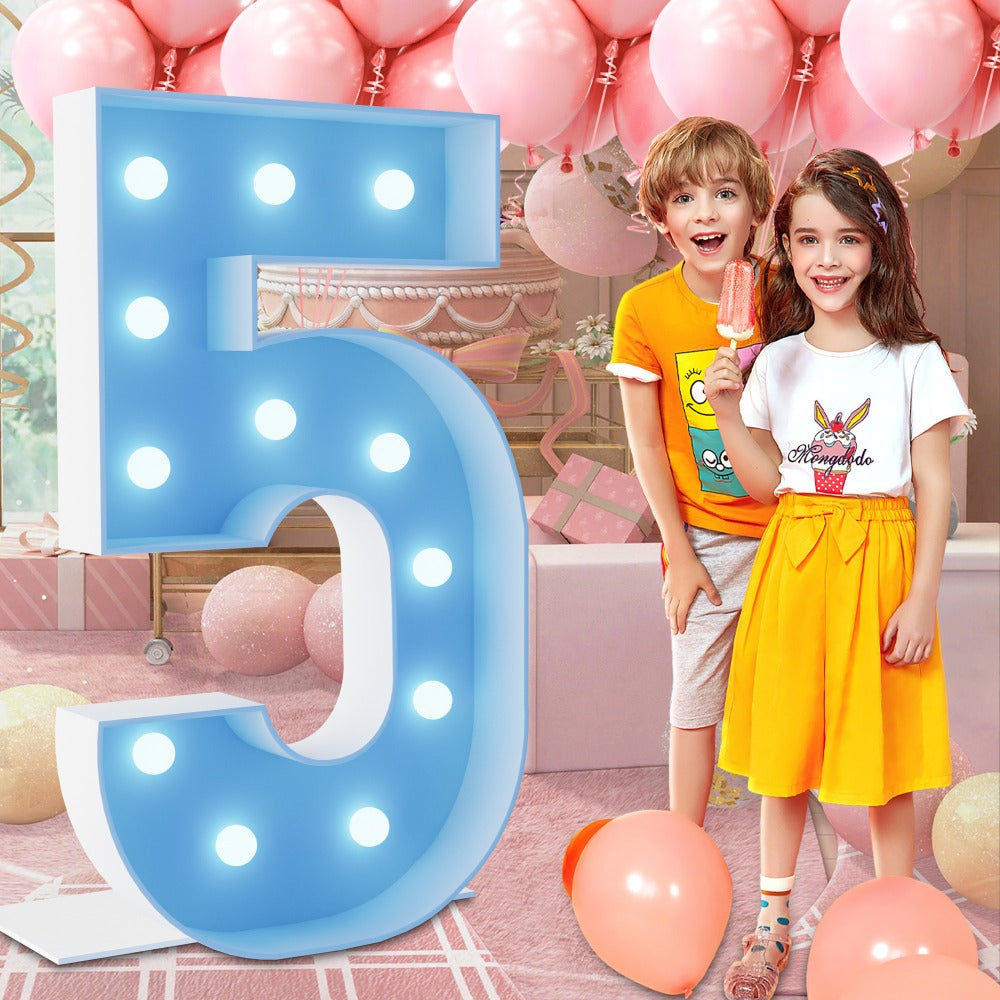 Marquee Number Lights 4 Feet Tall LED Light Up Numbers 0-9 20 for Birthday Party Anniversary Graduation Decoration 11 Colors 3 Flash Modes Foam Board String Lights Included