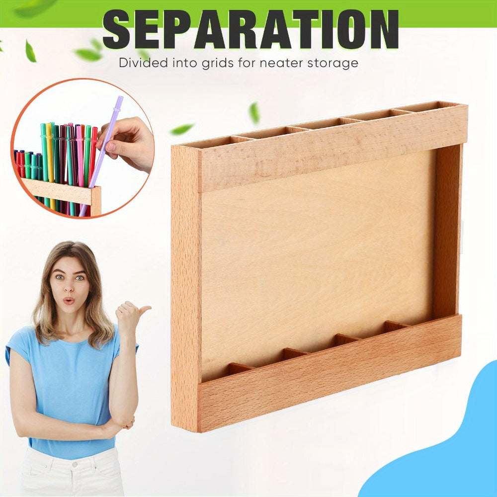 Wooden Straw Holder for Cabinet Door 9.8 Inch Acacia Wood Straw Dispenser Wall Mount Reusable Straw Storage Box for Kitchen Counter Cupboard Organizer