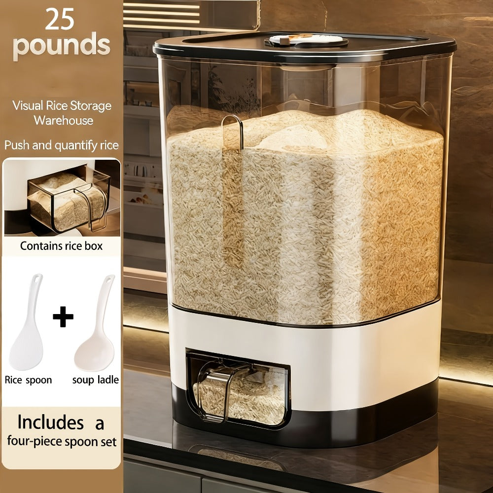 Airtight Rice Container with Measuring Cup | Large Capacity Moisture-Proof Rice Dispenser for Rice, Grains, Flour, Pet Food ¨C BPA-Free Kitchen Food Storage