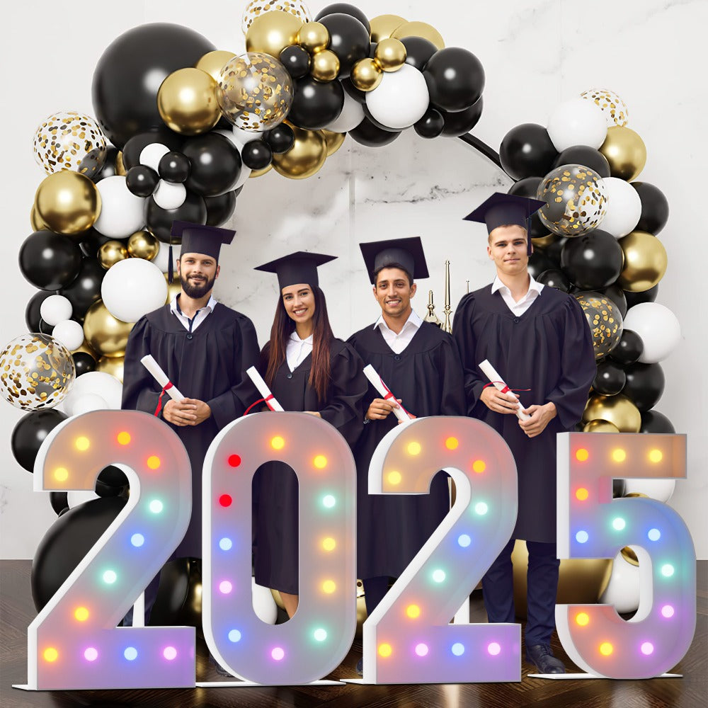 Marquee Number Lights 4 Feet Tall LED Light Up Numbers 0-9 20 for Birthday Party Anniversary Graduation Decoration 11 Colors 3 Flash Modes Foam Board String Lights Included