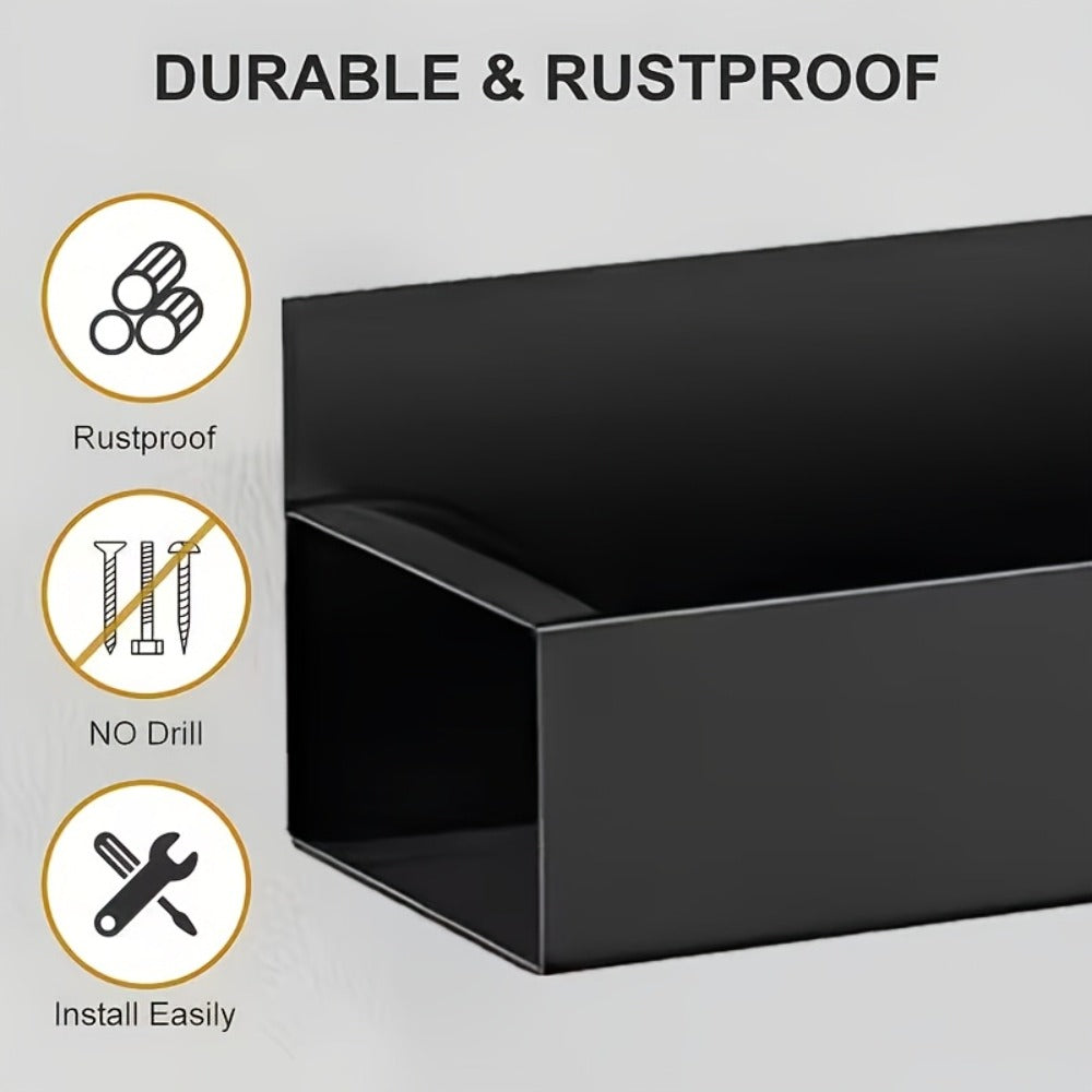 Magnetic Storage Box Organizer for Refrigerator, Washing Machine & Coffee Machine ¨C Strong Magnetic Adsorption No-Drill Spice Rack & Kitchen Organizer, Stylish Household Storage (Black/White, 2/4pcs)