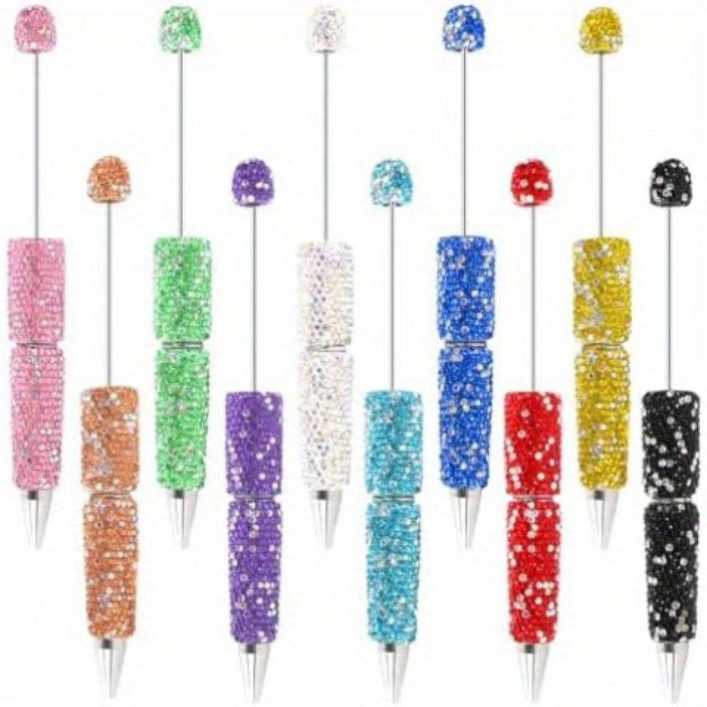 Glitter Beaded Pens Set 20pcs Sparkly String Bead Ballpoint Pens Colorful Fun Writing Pens for Office School Party Favors Wedding Gifts Birthday Presents Girls Women