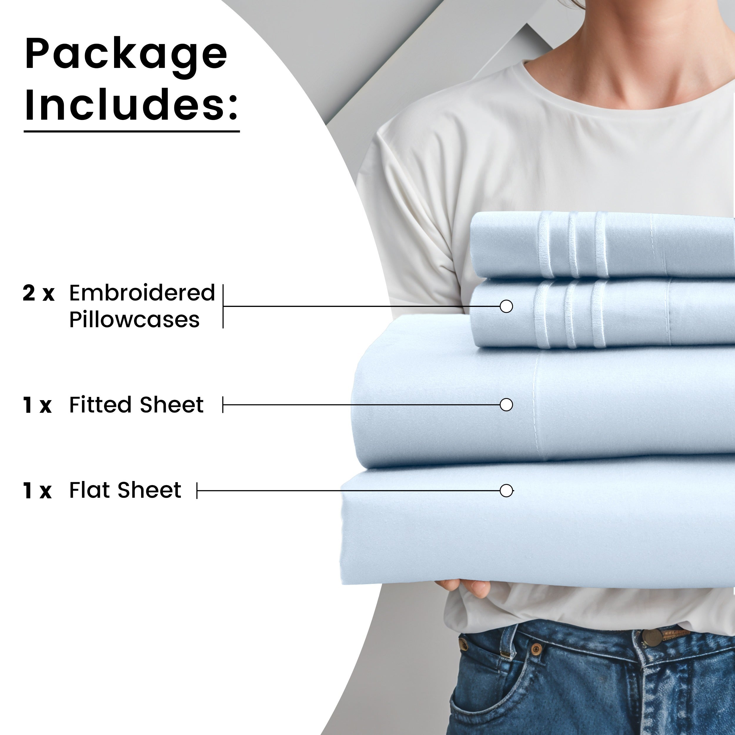 Fitted Sheet Set 6-Piece Brushed Polyester Deep Pocket Bed Sheets 20 Colors Hotel Luxury Soft Bedding with Embroidered Pillowcases