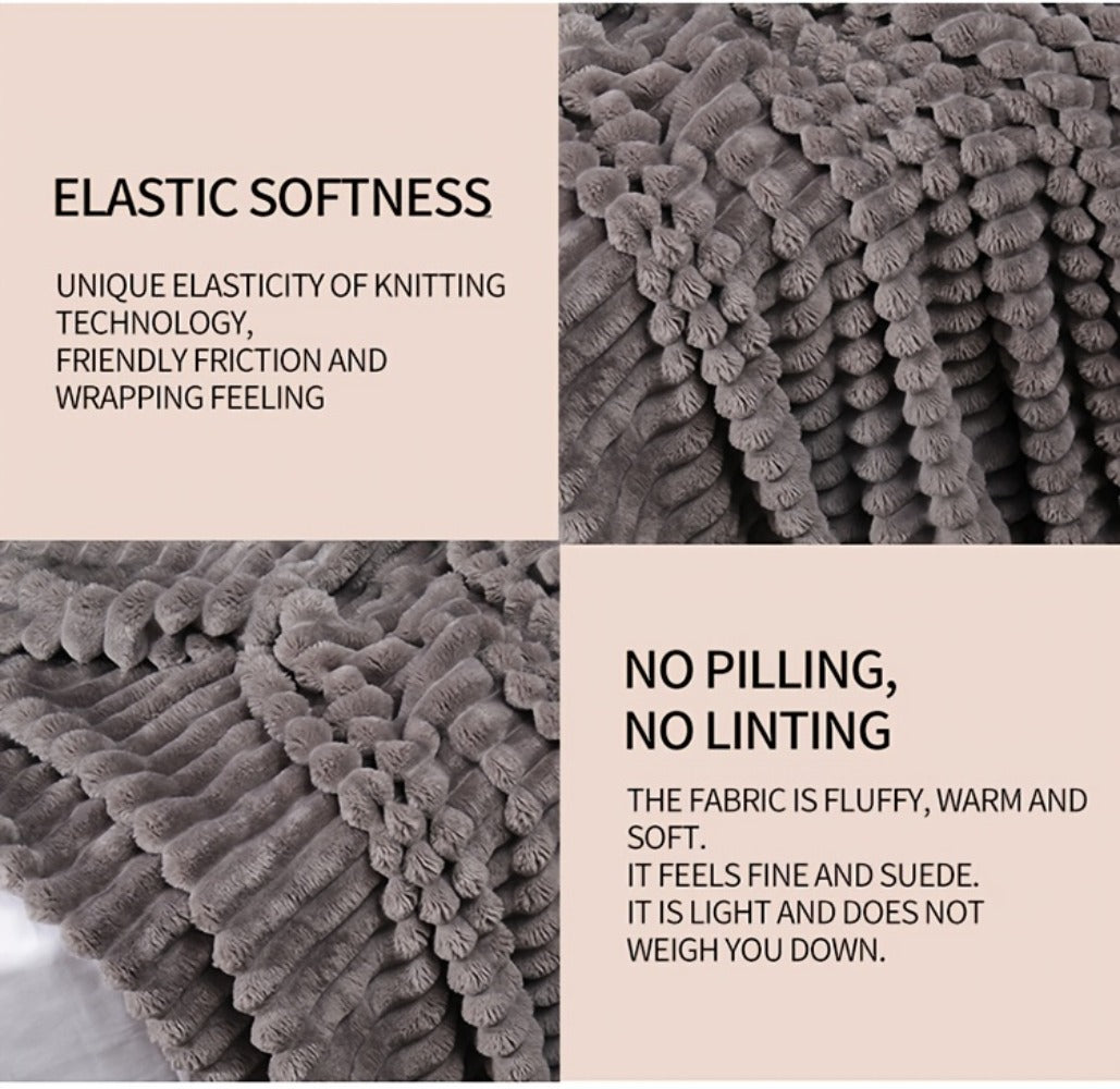 500gsm Heavy Plush Blanket ¨C Ultra Thick Soft Warm Fluffy Blanket for Bed, Sofa & Travel, Baby to Double Size, 5 Colors