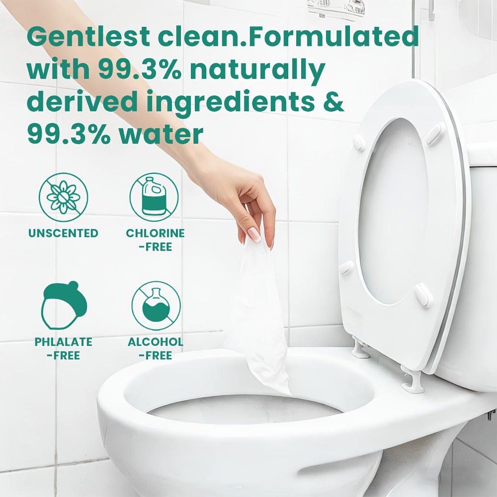 Flushable Wet Wipes Adult XL Unscented No Alcohol Septic Safe Toilet Wipes Portable Family Size for Bathroom Outdoor Camping Travel Hygiene 150 or 300 Wipes 3 or 6 Pack