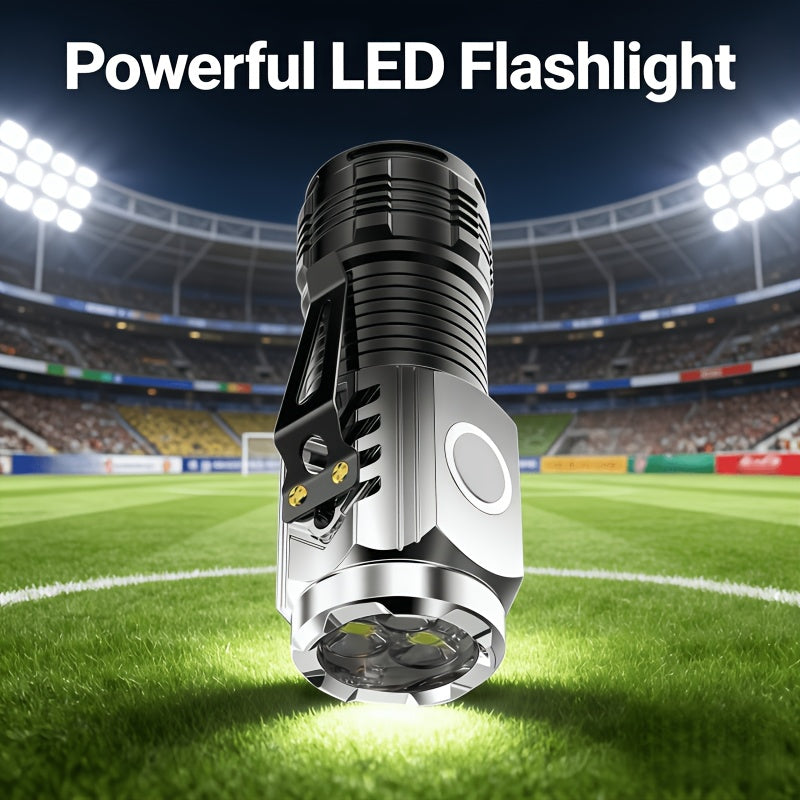 Handheld Flashlight 2 Pack Rechargeable LED | Ultra-Bright Multi-Mode Working Lamp Long Distance | ABS Portable Torch for Camping Hiking Emergency Home Outdoor Use