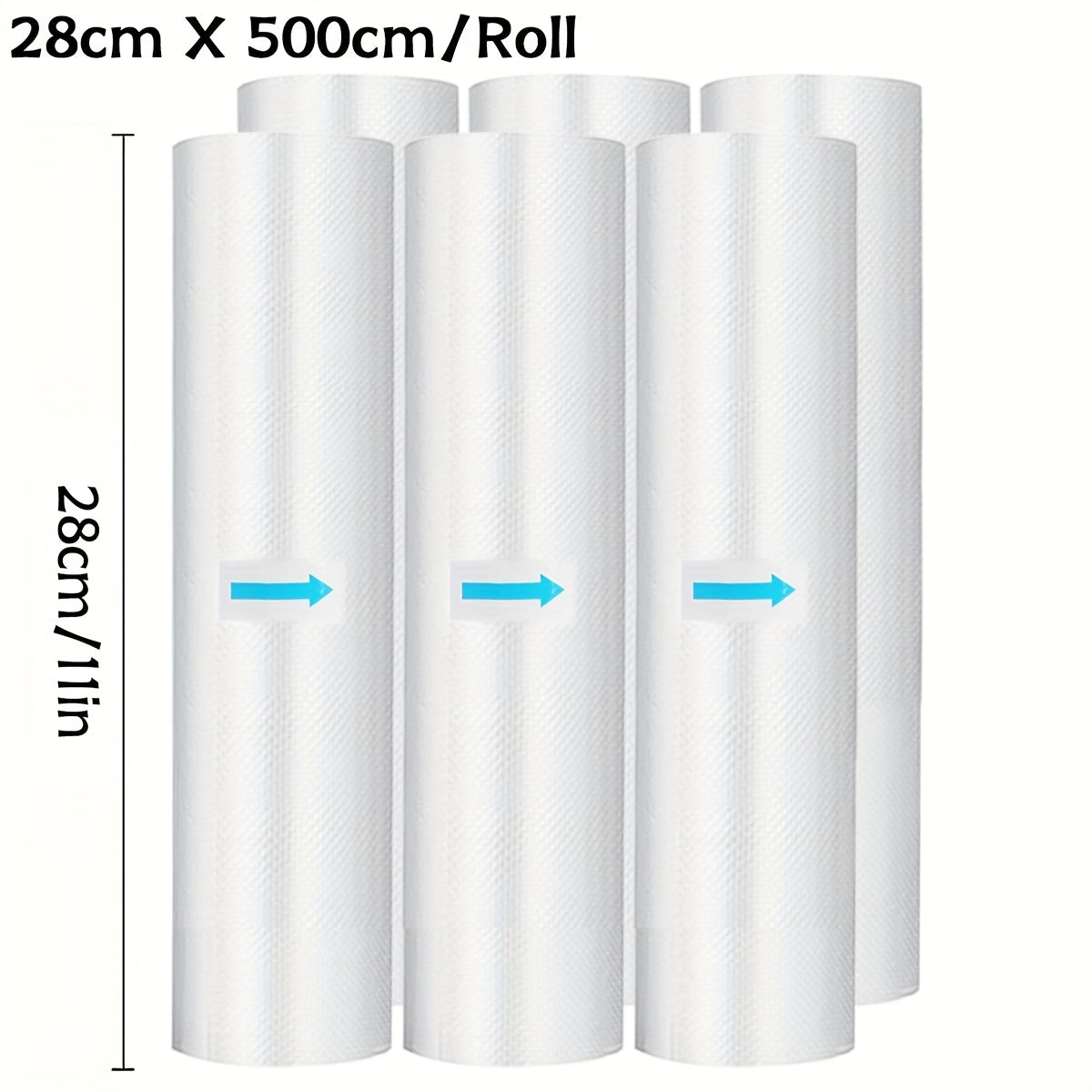 Vacuum Sealer Bags Rolls BPA-Free Diamond Textured Food Saver Bags for Vacuum Sealer Machine - Commercial Grade Vacuum Storage Bags for Food Preservation, Kitchen & Restaurant Use, 6-Pack Combo