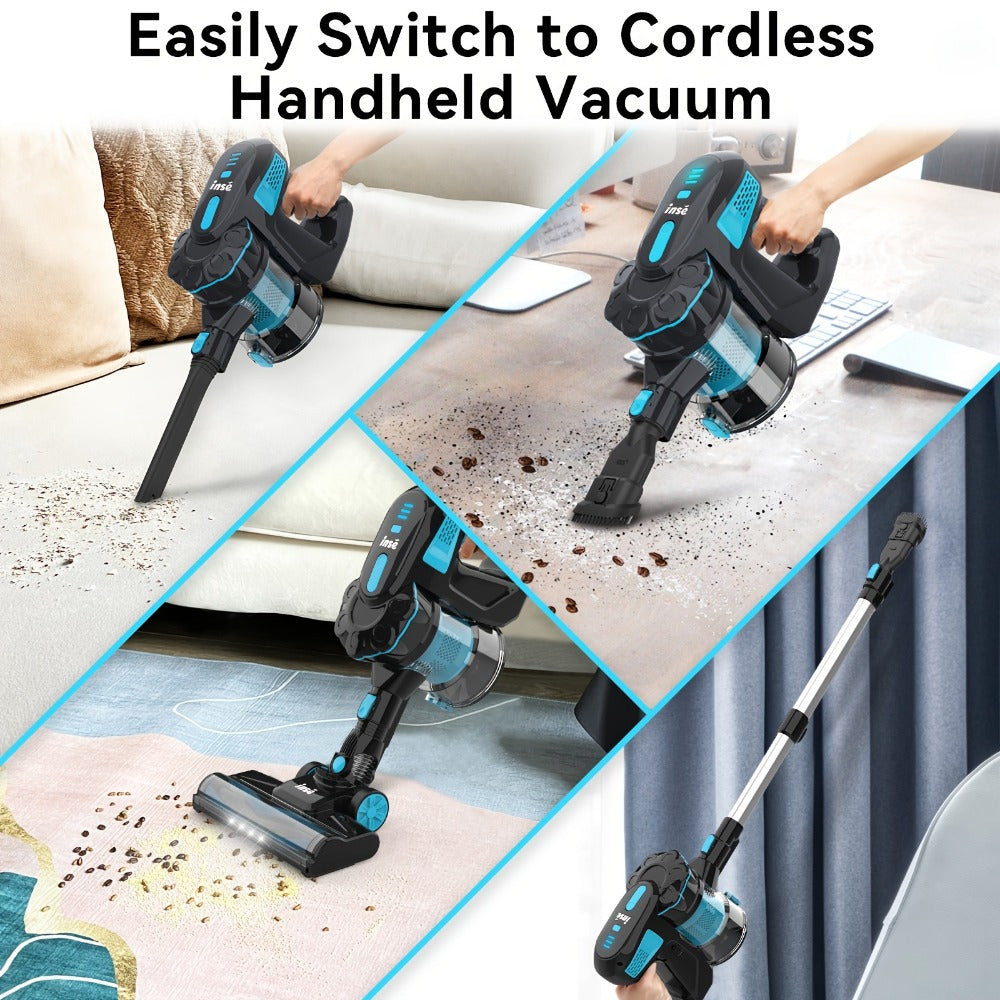 Handheld Vacuum Cleaner Cordless 29KPA Strong Suction for Pet Hair, LED Nozzle Portable Stick Vacuum for Carpet Hard Floor Car Interior Home Auto Multi-Attachment Lightweight Design