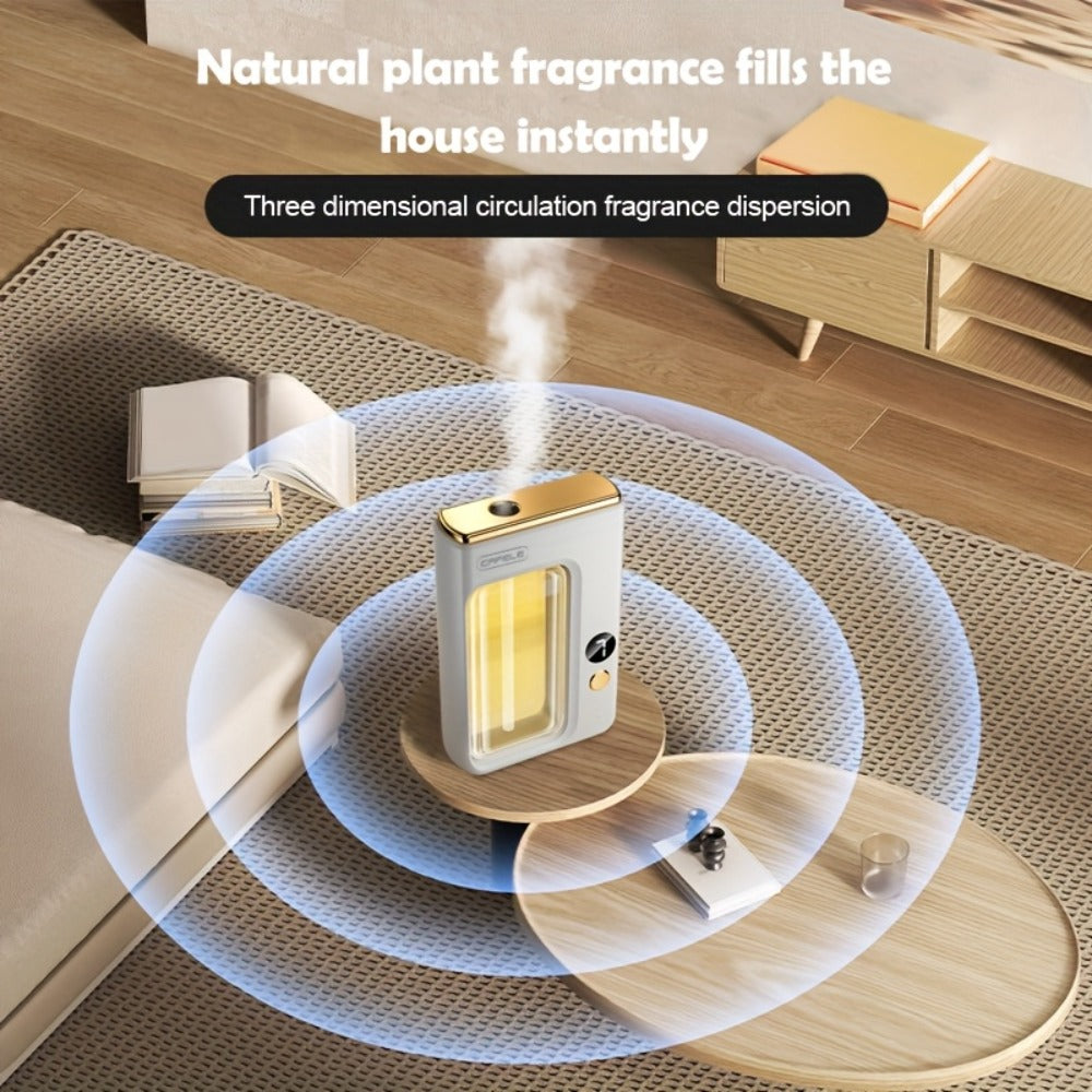 Aroma Diffuser & Humidifier 2-in-1 ¨C USB Powered, 7-Level Mist, Odor Eliminator, Includes Essential Oil (Shangri-La or Encounter), Compact Air Moisturizer & Fragrance Diffuser for Home, Office & Bedroom
