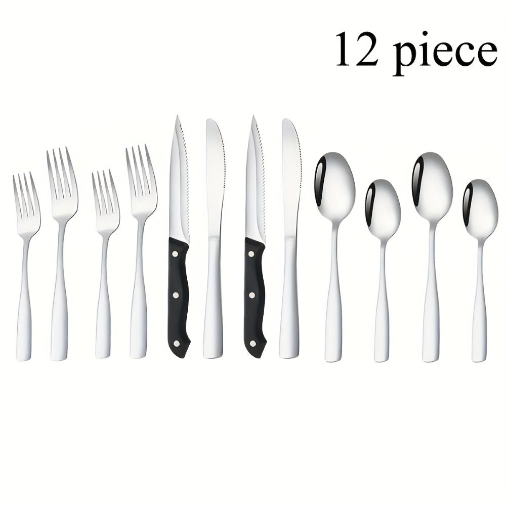 Stainless Steel Flatware Set, Mirror-Polished Cutlery Set for Home & Hotel, Gift Box Included, Dishwasher Safe Silverware for Parties, Weddings & Banquets